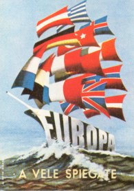 una cartolina che pubblicizza il piano di aiuti americani all'Europa